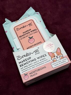 The Crème Shop Moisturizing Peach Makeup Removing Wipes - Korean Beauty